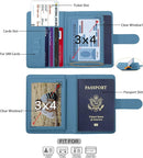 Melsbrinna Rfid Passport Holder for Travel women/Men, Cute Passport Wallet Rfid Blocking Card Slots, Rfid Passport Cover/CaseTravel Wallet, Passport Book Holder (1, Blue2) by TinyTreasures Baby Boutique