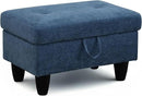 Ottoman Rectangular Storage Ottoman Bench, Flannel Footrest Stool Footstool with Lid for Living Room, Bedroom, Entryway, Blue, 28.5"x19"x17.5" by CozyNest Decor
