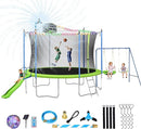 12FT 14FT Trampoline with Slide and Swings, ASTM Approved Outdoor Trampoline with Basketball Hoop and Ladder, Capacity for 5-7 Kids and Adults by TinyTreasures Baby Boutique