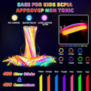 500 Pcs Glow Sticks Bulk Party Pack, 8'' Glow in the Dark Party Supplies, Glow in the Dark Light Up Sticks with Connectors, Party Favors for Birthday, Concert, Raves, Halloween, Christmas by TinyTreasures Baby Boutique