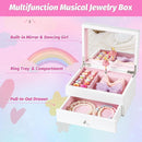 Miratino Music Jewelry Box Gifts for Girls, Wooden Kids Jewelry Boxes & Organizers with Spinning Dancer, Musical Jewelry Storage Gift for Little Girl Toddler Christmas Birthday New Year (White) by TinyTreasures Baby Boutique