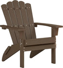 Folding HDPE Adirondack Chair, Weather-Resistant Patio Chair with Wide Armrests & High Backrest, Fire Pit Chair for Garden, Backyard, Porch,Coffee by GreenHaven Gardens