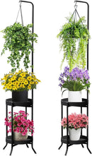 2Pcs Hanging Plant Stand Indoor Outdoor, Space-Saving Corner Metal Plant Shelf 3 Potted Flower Pot Stand, 2 Tier 61" Tall Modern Planter Holder for Patio Garden Balcony Living Room Bedroom by GreenHaven Gardens