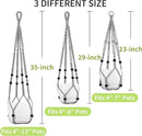3 Pack Macrame Plant Hanger - 35"/29"/23" Different Sizes, Hanging Planter Basket Flower Pot Holder for Indoor Outdoor, Boho Home Decor, Gray (POTS NOT Included) by GreenHaven Gardens