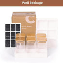 ComSaf 6Pcs 8oz Spice Jars with Label Trial Set, Glass Spice Jars with Bamboo Lids Supplementary Set, Seasoning Container Trial Pack, Perfect for Ktichen Starter by CozyNest Decor