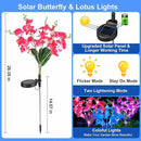 Solar Garden Lights, Solar Lights Outdoor Waterproof with Phalaenopsis Flower, 3 Pack Solar Powered Outdoor Lights,Garden Lights for Outside,Pathway Patio Yard Decor,Gifts for Mothers Day Mom Women by GreenHaven Gardens