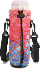 RICHEN Neoprene Water Bottle Carrier Bag with Adjustable Shoulder Strap,Insulated Water Bottle Cover for Stainless Steel/Glass/Plastic Bottles by TinyTreasures Baby Boutique