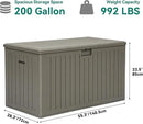 YITAHOME 200 Gallon Extra Large Deck Box, Double-Wall Resin Outdoor Storage Box with Flexible Divider for Patio Cushions Pool Supplies Garden Tools, 990 lbs Load Capacity, Lockable (Light Brown) by CozyNest Decor