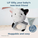 Bearington Collection Lil' Gilly 5.5 in Cow Baby Rattle - Baby - Plush Rattles Gift for Newborn by TinyTreasures Baby Boutique