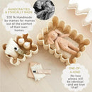 BEBE BASK Unique Wavy Scalloped Basket Set Of 2 - Scallop Basket - 16 x 10 x 7 In - Hand-Woven Elegant Wicker With Scalloped Edge Lid - Nursery Storage - (Earthy) by GreenHaven Gardens
