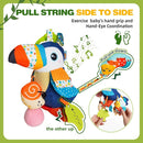 Jollybaby Musical Activity Pull String Hanging Toy for Baby Stroller Car Seat Crib Play Gym, Plush Stuffed Toucan Toy for Carseat with Music Teether Rattles, Sensory Toy for Baby Gift by TinyTreasures Baby Boutique