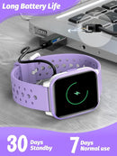 Kids Smart Watch Girls Boys, Smart Girls Watch for Kids Smart Watch Gifts for 4-16 Years Old with Sleep Mode Multiple Sports Modes Pedometer Birthday Gift for Boys Girls (Purple) by TinyTreasures Baby Boutique