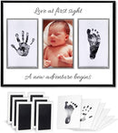 Baby Hand and Footprint Kit with Photo & Birth Details, Inkless Hand and Footprint Kit, Newborn Keepsake Plaque, Baby Shower Gifts (STYLE 2 (Baby Shower) (Love At First Sight)) by TinyTreasures Baby Boutique