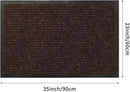 Profile Rubber Door Mat, 35x23inch, Heavy Duty, Entrance Doormat, Indoor and Outdoor, Waterproof, Easy Clean Shoe Scraper, Home Rug Welcome Mats for Entryway, Patio, Porch, Brown by GreenHaven Gardens