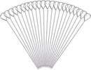 BBQ Skewers - Reusable Stainless Steel 8 Inch Skewers for Grilling Kebob Meat, Chicken, Vegetable Appetiser - Pack of 30 by GreenHaven Gardens