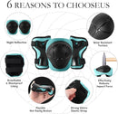 Adjustable Kids Bike Helmet with Knee & Elbow Pads Set, Color Gradient Design for Boys and Girls Aged 3-14+, for Skateboarding, Scooter, Roller & Inline Skating, Longboard by TinyTreasures Baby Boutique