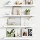 Floating Picture Ledge Shelves for Wall Set of 4, 24 Inch Wall Shelves with Lip Long Large Nursery Book Shelf for Toys Storage Kids Bookshelf Wall Mounted Living Room Bedroom Decor Frames by TinyTreasures Baby Boutique