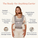 Ergobaby Omni Deluxe Baby Carrier Newborn to Toddler - Breathable Baby Carriers for Summer - All-Position Carrier with Enhanced Lumbar Support & Airflow (7-45 Pounds), Mesh, Onyx Black by TinyTreasures Baby Boutique