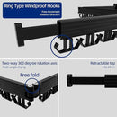 Clothes Drying Rack, Wall Mounted Laundry Drying Rack, Upgrade 3-Fold Foldable Collapsible Retractable Clothing Drying Rack with 12 Dual Hooks Organization for Laundry Room Indoor- Black by CozyNest Decor