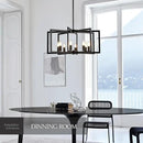 Modern Farmhouse Black Chandeliers for Dining Room, 8-Light Industrial Metal Chandeliers Geometric Pendant Lights Kitchen Island for Entryway Stairway Foyer Hallway by CozyNest Decor