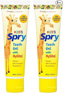 Spry Natural Xylitol Toothpaste for Baby, Toddler and Kids Age 3 Months and Up - Fluoride Free Tooth Gel, Tasty, Support Development of Emerging Teeth, Strawberry Banana 2 Fl Oz (Pack of 2) by CozyNest Decor