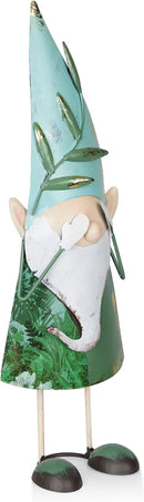 Alpine Corporation MCC798HH See No Evil Metal Gnome Decor, Whimsical Playful Décor for Patio & Garden, 19" H, Green by CozyNest Decor