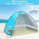 G4Free Large Pop up Beach Tent for 3-4 Person, UPF 50+ Automatic Sun Shelter Canopy Portable Outdoor Cabana Sun Umbrella by TinyTreasures Baby Boutique