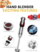 MEGAWISE new Hand Blender Series Single Hand Blender,no attachments,12-Speed,Includes Powerful Blender Stick- Easy to Clean and Perfect for Smoothies, and More (RED) by TinyTreasures Baby Boutique