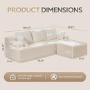 Hobestluk Modular Sectional Sofa Couches 108" L-Shape Couch 3 Seat Modular Sofa Memory Foam Sectional Couches for Living Room, Boneless Couch with Oversized Chaise (White, Right Facing) by CozyNest Decor