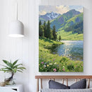 The scenery of mountain streams and green meadows is suitable for living rooms bedrooms offices landscape posters and wall paintings by CozyNest Decor