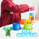 Hely Cancy No Hole Baby Dinosaur Bath Toys for Toddler, Mold Free Kids Bathtub Pool Toys (Dino+Cup) by TinyTreasures Baby Boutique