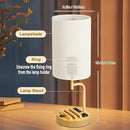 Dreamholder Table Lamp with 3 USB Charging Ports, Modern Desk Lamp with AC Outlet and Phone Stands, Perfect Bedside Lamp for Bedroom, Living Room, Office (Pack of 2) by CozyNest Decor