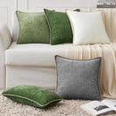 MIULEE Pack of 2 Couch Throw Pillow Covers 24x24 Inch Dark Gray Farmhouse Decorative Pillow Covers with Stitched Edge Soft Chenille Solid Dyed Spring Pillow Covers for Sofa Bed Living Room by CozyNest Decor