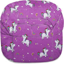 Posh Creations Structured Comfy Bean Bag Chair for Gaming, Reading, and Watching TV, Sonoma Lounge, Canvas - Unicorn and Rainbows on Purple by TinyTreasures Baby Boutique