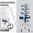 ESAKO Telescope for Kids & Beginners, 70mm Aperture Portable Telescopes with 3 Eyepieces, Height Adjustable Tripod & Phone Adapter & Remote Control by TinyTreasures Baby Boutique