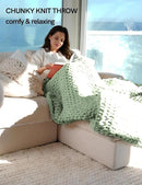 YnM Chunky Throw Blanket, Medium-Weight, Hand Knitted with Chenille Yarn, Skin Friendly, Ventilated and Breathable, Machine Washable, Home Décor Piece for Couch, Sofa and Bed (Sage Green, 50x60 Inch) by CozyNest Decor