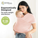 KeaBabies Baby Wrap Carrier - All in 1 Original Baby Carrier Newborn to Toddler Sling, Easy to Wear, Hands Free Bonding, Lightweight, Breathable Infant Wraps (Dusty Pink) by TinyTreasures Baby Boutique