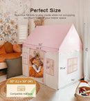 Large Kids Tent with mat, Star Lights, Tissue Garland, Play Tent Indoor & Outdoor, Kids Play Tent for Girl & Boy Aged 3+, Kids Tent for Toddler, 52" x35" x 52" Play House with Windows, Washable, Pink by TinyTreasures Baby Boutique