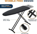 Ironing Board Full Size, RAINHOL 54"x13" Heavy Duty Compact Ironing Board with Iron Rest, Heat Resistant Cover with Ultra Thick Padding, Height Adjustable Sturdy Iron Stand, Black by CozyNest Decor