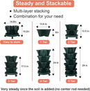 Vertical Planter 5 Tier Stackable Planters Garden Planters Strawberry Herb Flower and Vegetable Planter Indoor Outdoor Gardening Pots with Removable Wheels and Tools 2-Pack by CozyNest Decor