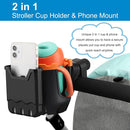 Accmor Stroller Cup Holder with Phone Holder, Universal Cup Holder, Bike Cup Holder, 360° Rotatable Large Caliber Drinks Holder for Stroller, Bike, Wheelchair, Walker by TinyTreasures Baby Boutique