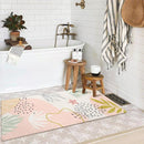 Lahome Washable Runner Rug for Hallway - 2x4 Non-Slip Throw Soft Bathroom Rug Runner Lightweight Pink Kitchen Mat, Boho Botanical Print Indoor Carpet Runner for Entrance Bedroom Laundry Living Room by TinyTreasures Baby Boutique