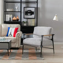 Mid-Century Accent Chair Set of 2, Soft Armchair Chenille Fabric Lounge Chair with Black Metal Legs, Upholstered Leisure Chair for Living Room Bedroom Reception Room, Grey by CozyNest Decor