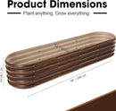 8x2ft Oval Galvanized Raised Garden Bed Kits 16" Tall Outdoor Large Metal Modular Planter Box 9-in-1 Raised Beds for Gardening,Vegetables,Fruits,Flowers & Herbs (Brown) by GreenHaven Gardens