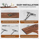 Floating Wall Shelves 3-Pack - 24-Inch Rustic Brown Wooden Shelves for Storage and Décor, Easy Installation for Living Room, Bedroom, and Kitchen by CozyNest Decor