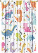 Cartoon Dinosaur Curtains for Kids Boys Girls Home Decor Childish Cute Dino Animals Print Pattern Rod Pocket Blackout Window Drapes for Nursery Baby Bedroom Playroom W21xL63in 2 Panels by TinyTreasures Baby Boutique
