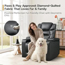 ANJ Power Recliner Chair with USB Port, Electric PU Leather Home Theater Seating for Living Room, Movie Reclining Chairs with Blue Ambient Lighting, Hidden Arm Storage, Cup Holders (Black) by CozyNest Decor