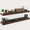 Heimlove 55 Inch Long Floating Shelves for Wall,9.3" Deep Rustic Brown Floating Shelf Set of 2,Large Display Shelf & Storage Shelf,Wall Mounted Shelves for Bedroom Living Room Kitchen Office by CozyNest Decor