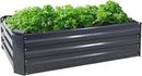 Sunnydaze 11.75" H Raised Metal Garden Bed - Galvanized Raised Garden Bed Outdoor for Vegetables and Flowers - Dark Gray - 4' x 2' Rectangle by GreenHaven Gardens