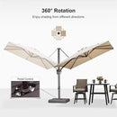 PURPLE LEAF 8 Feet Cantilever Patio Umbrella Square Umbrella with 360° Rotation and Aluminum Offset Hanging Outdoor Umbrella for Pool Garden Backyard Deck, Beige by GreenHaven Gardens